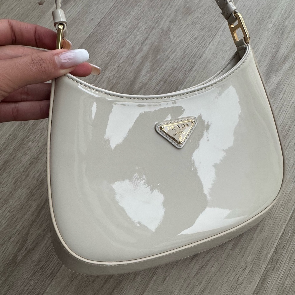 Prada Cleo Patent Leather Bag Cream - Picture 12 of 16